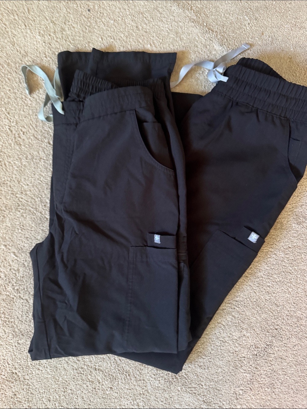 Figs lot of 2 Black Drawstring Scrub Pants